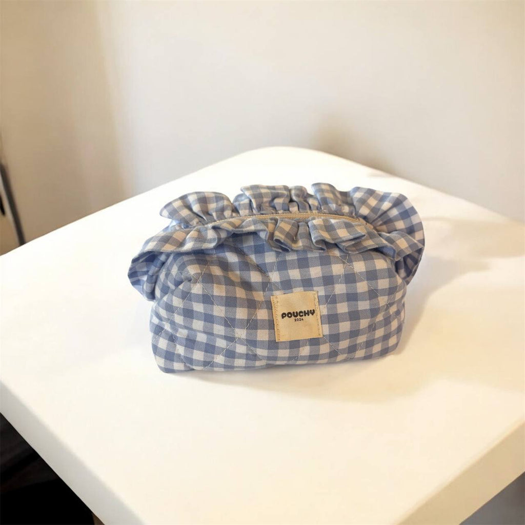 Blue checkered Pouch