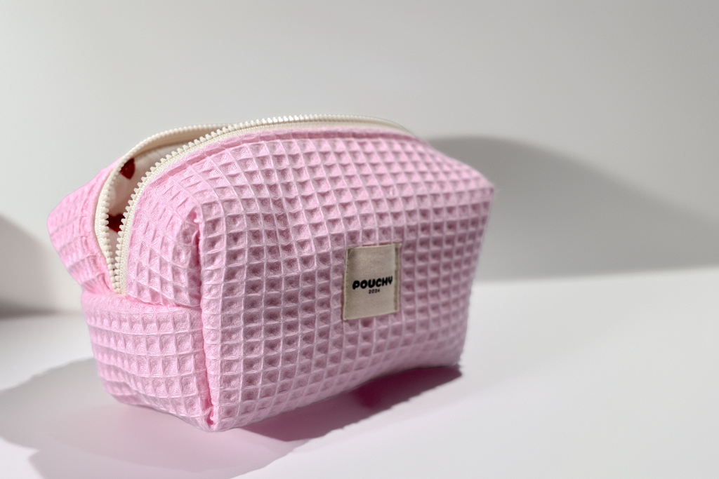 Waffle pink pouch