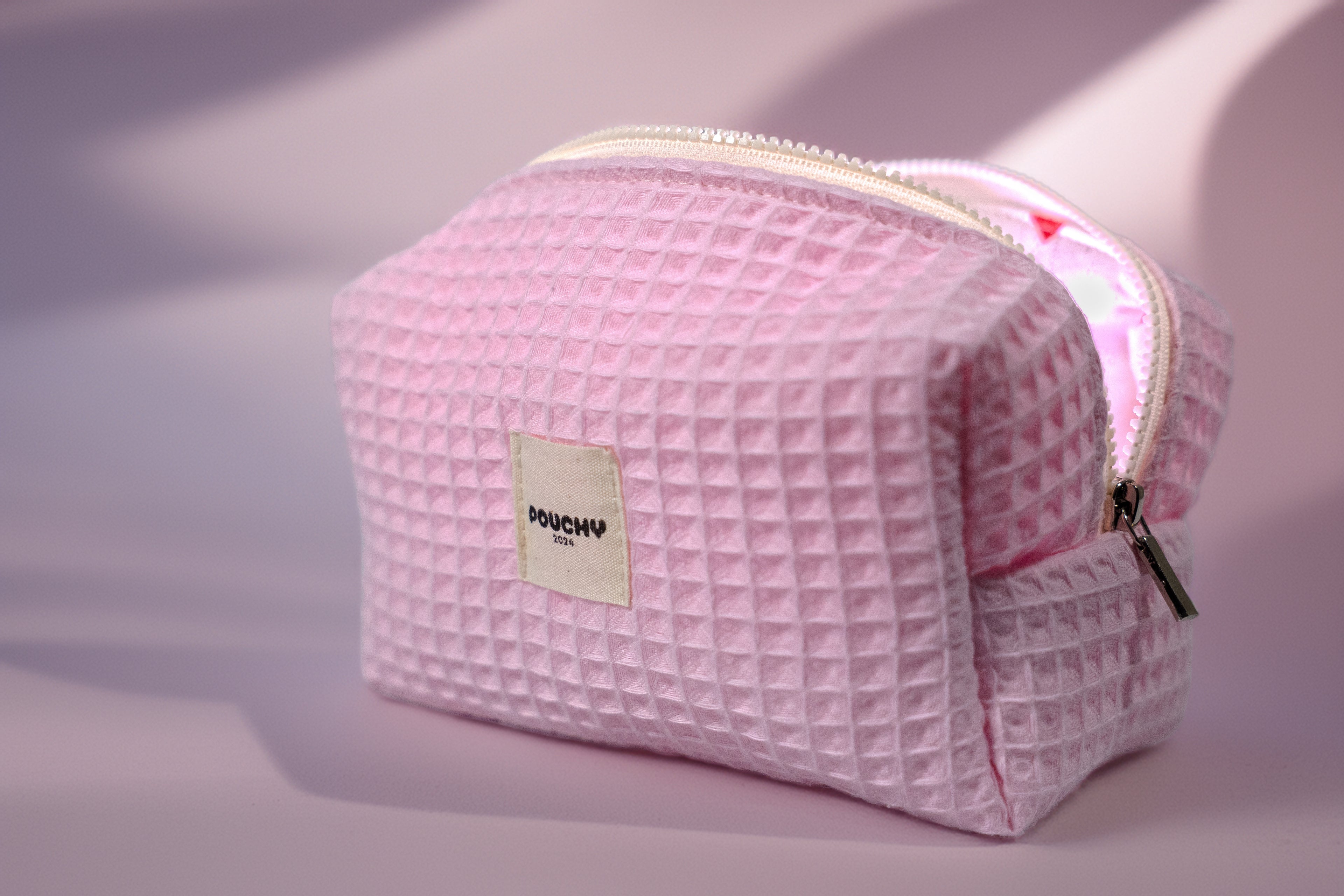 Waffle pink pouch