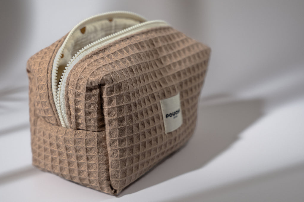 Brown Heart Lined Pouch