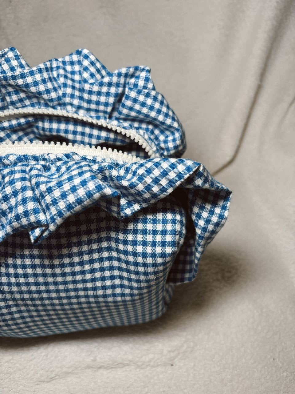 Blue Picnic Ruffled Pouch 💙