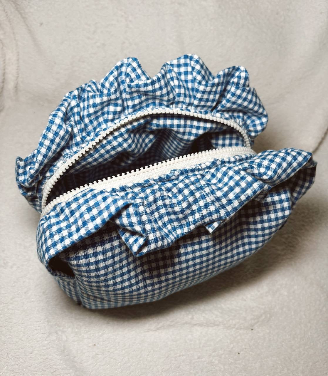 Blue Picnic Ruffled Pouch 💙