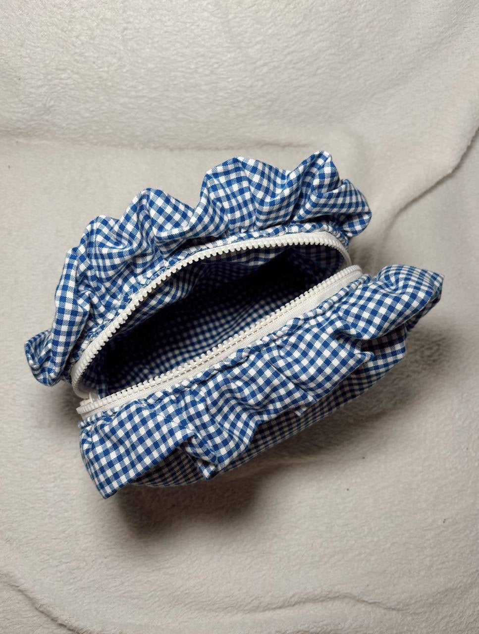 Blue Picnic Ruffled Pouch 💙