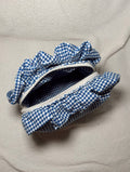 Blue Picnic Ruffled Pouch 💙